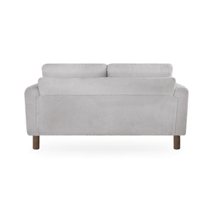 English Elm Comfy Mid-century Modern Loveseat with Walnut Legs Teddy Fabric 2-seat Small Space Sofa Grey W2308P463604