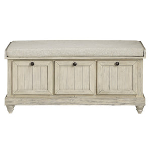 English Elm Wali Farmhouse Storage Bench with Lift Top Cushioned Seat for Entryway Bedroom B056P417050