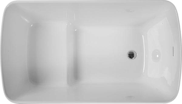 English Elm 49'' Acrylic Freestanding Japanese Soaking Tub with Sit-in Seat and Chrome Drain W1573P170472