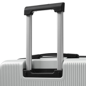 English Elm Luggage 5 Piece Hardside Abs Set with Front Access Carry on and Tsa Spinner Wheels Silver N732P391579D