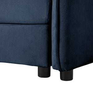 English Elm Modular Sectional Sofa - Luxurious Oversized Deep Seat L-Shaped Couch With Movable Ottoman, Blue W3163S00020