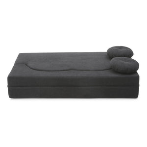 English Elm 2-in-1 Folding Floor Sofa Foam Sleeper Twin Futon Couch for Compact Living Spaces Black W1117P419837