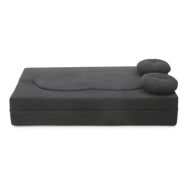 English Elm 2-in-1 Folding Floor Sofa Foam Sleeper Twin Futon Couch for Compact Living Spaces Black W1117P419837