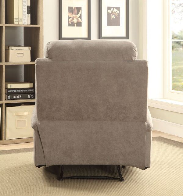 English Elm Grey Linen Recliner with Cup Holder and Memory Foam Seat, Tight Back Comfort, Smooth External Latch Recline — Perfect Relaxing Living Room Chair B062P215453