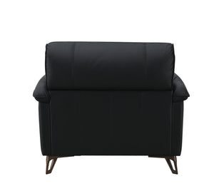 English Elm Eilene Oversized Black Top Grain Leather Chair – Plush Feather-Down Cushions, KD Aluminum Legs Elegance B2726P247228