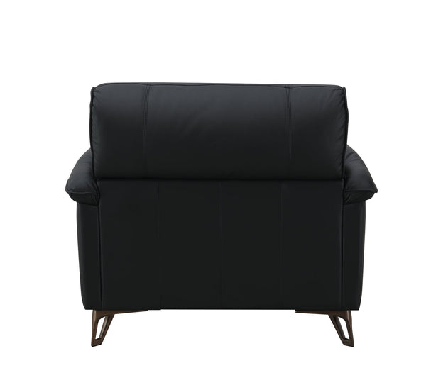 English Elm Eilene Oversized Black Top Grain Leather Chair – Plush Feather-Down Cushions, KD Aluminum Legs Elegance B2726P247228