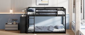 English Elm Full Over Bunk Bed with Four Drawers Three Shelves Pine and Mdf Kids Frame Espresso LT000267AAP-1