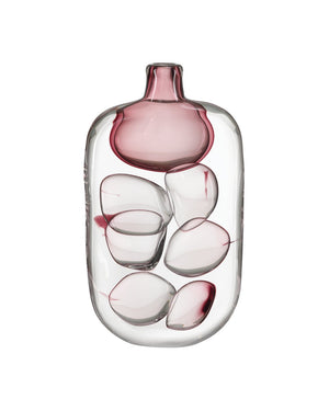 Currey & Company Vicolino Medium Vase - Handcrafted Clear & Purple Glass With Organic Bubbles For Stunning Decor Pink Glass 1200-1017-currey-company