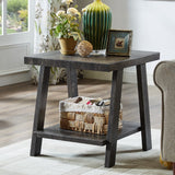 English Elm Athens Contemporary Replicated Wood Shelf Coffee Set Table In Charcoal Finish