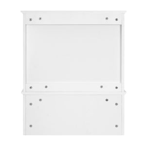 English Elm 4-in-1 Wall Mounted Bathroom Cabinet with Mirror Drawers and Towel Hooks Vanity White N710P405416K