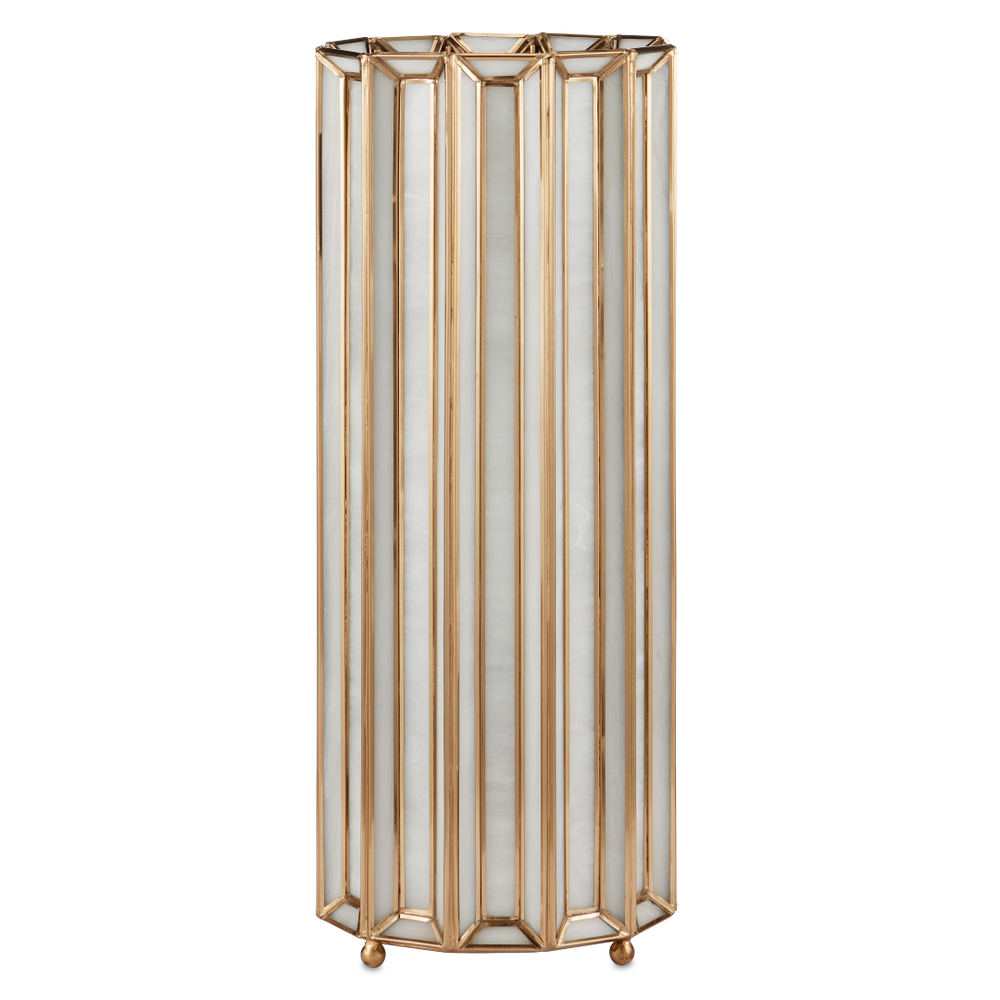 Daze Uplight Table Lamp in White Milk Glass with Antique Brass Finish - Contemporary Glow for Any Room