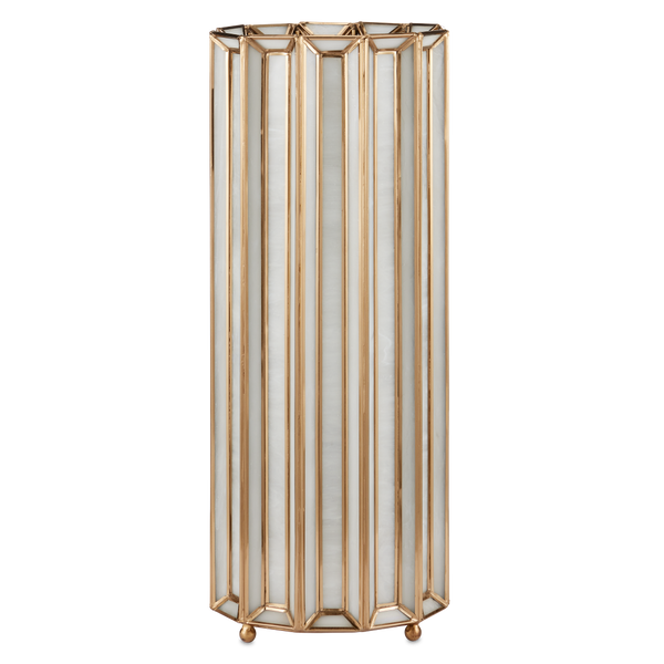 Daze Uplight Table Lamp in White Milk Glass with Antique Brass Finish - Contemporary Glow for Any Room