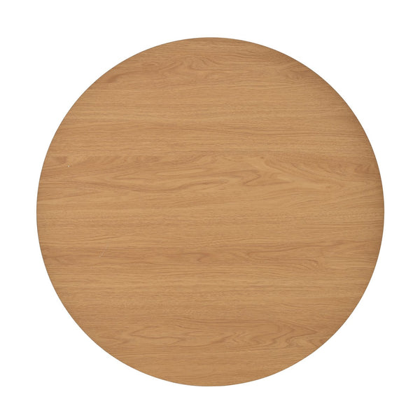 English Elm [Assembly Mid-Century Coffee Table Set with Tambour Sliding Doors, Fluted Round End Table, Gold Handles, Versatile Storage and Stylish Wooden Finish Natural N721P351940D