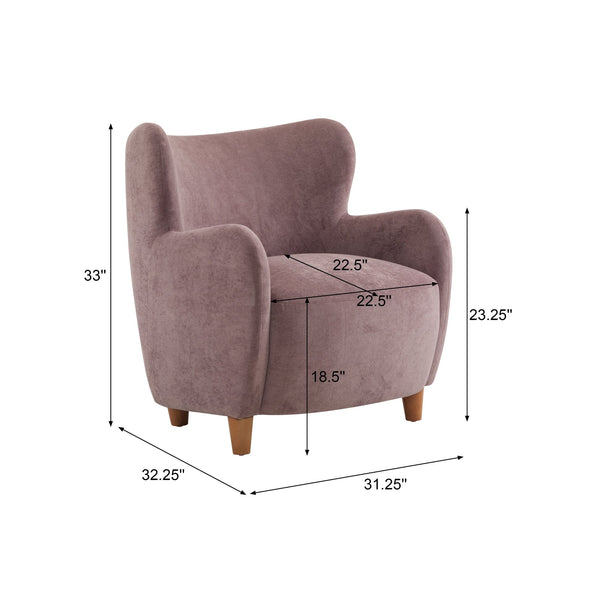 English Elm Christopher Knight Home® - Lucia Velvet Wingback Armchair with Pocket Spring Cushion, Mid-Century Birch Legs, Luxe Comfort Light Purple 31.5 L x 30.75 W x 30.5 H N776P205426P