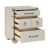 English Elm Grey 3 - Drawer Nightstand With Usb