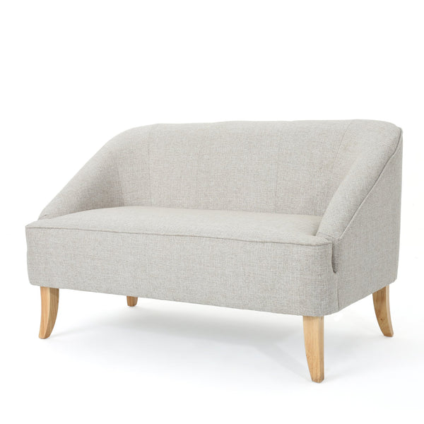 English Elm Christopher Knight Home® - LOVESEAT Modern Beige Fabric 100% Polyester Single Cushion, Birch Legs, Compact 49.75"W x 30.5"H Comfort 60867.00BTWD