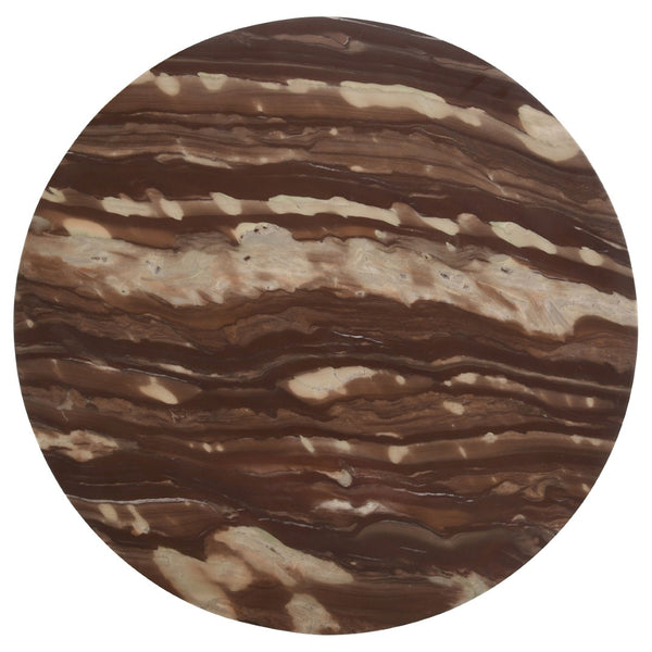 English Elm Kohala Genuine Marble Top Round Side Table with Matte Iron Base for Modern Interiors B062P447779