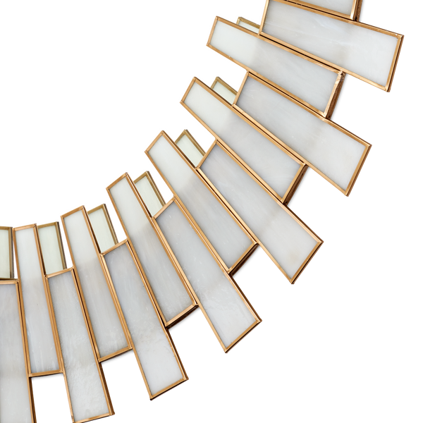 Glasdele Round Mirror - Elegant Antique Brass Edging with Frosted Glass, Perfect for Contemporary Spaces