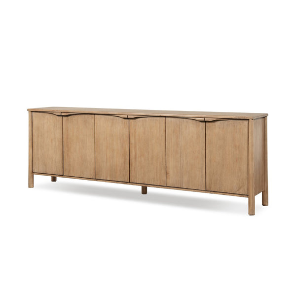 English Elm Nolan Extra Long Reclaimed Pine Six Door Sideboard Rustic Dining Room Storage B2719P489277