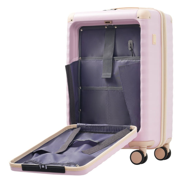 English Elm Luggage 5 Piece Abs Hardshell Travel Set with Usb Port Spinner Wheels and Tsa Lock Pink N732P265290U