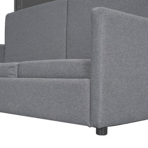 English Elm Queen Murphy Bed with Linen Cushion Sofa Folds Flat for Studio or Guest Room Gray LP000891AAE-1