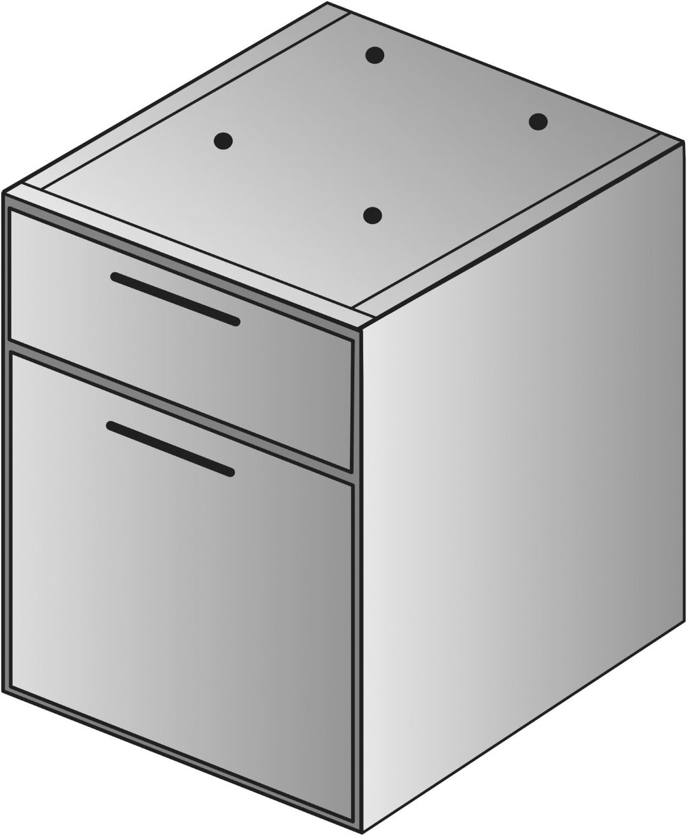 OSP Home Furnishings Napa Under Desk Rolling Pedestal with Locking Casters for Office File Storage 18"D NAP-76-NAS