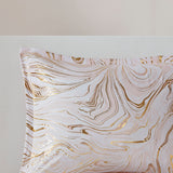 Intelligent Design Rebecca Modern/Contemporary Metallic Printed Duvet Cover Set ID12-1803 Blush/Gold