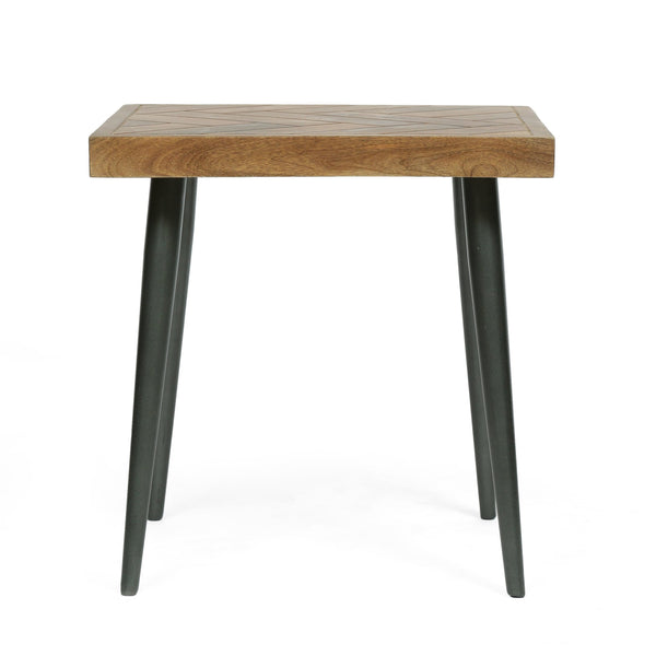English Elm Christopher Knight Home® - PARQUET Honey Mango Wood Side Table with Handcrafted Herringbone Parquet Top and Sleek Tapered Legs 71514.00