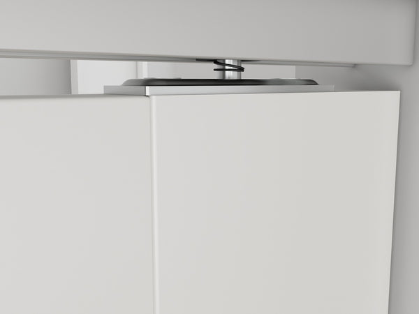 English Elm 30 in Matte Mdf Bi-fold Door with Frosted Glass Panels Hardware and Handle Included White B2763P483197