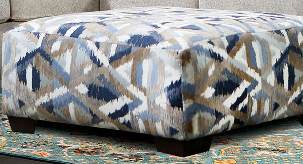 English Elm Contemporary Square Ottoman - Stylish Pocket Coil Seating, Easy-Clean Legs & Versatile Design Options B2741P355273