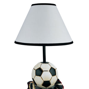 English Elm 15" Tall Soccer-Themed Accent Table Lamp For Kids - Playful Polyresin Design With Warm Glow B072116097