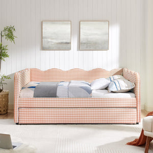 English Elm Spare Plaid Upholstered Convertible Daybed with Usb Port for Kids or Guest Rooms W1413P384961