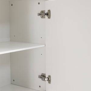 English Elm VIBE Modern TV Stand for TVs up to 65" — Sleek Mid-Century Media Console with Geometric Doors White N724P206551K