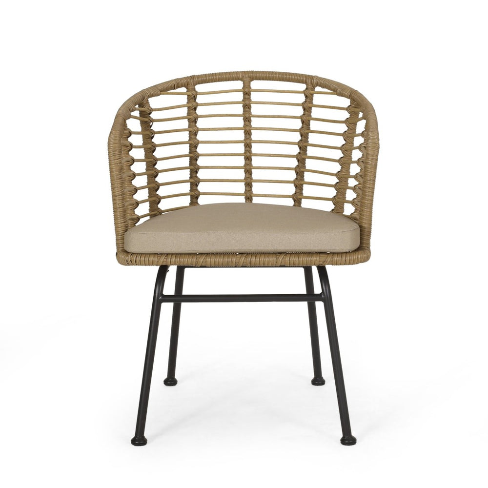 English Elm Randy Outdoor Woven Rattan Accent Chair Set of Two for Patio or Balcony Use N769P334784A