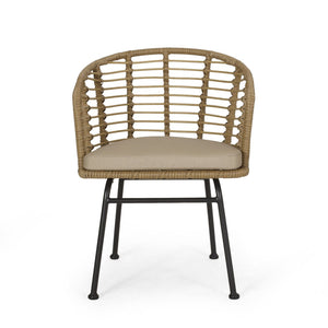 English Elm Randy Outdoor Woven Rattan Accent Chair Set of Two for Patio or Balcony Use N769P334784A