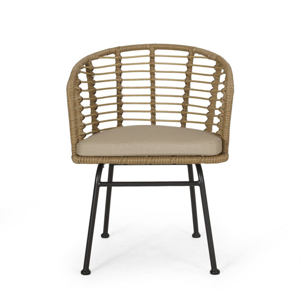 English Elm Randy Outdoor Woven Rattan Accent Chair Set of Two for Patio or Balcony Use N769P334784A