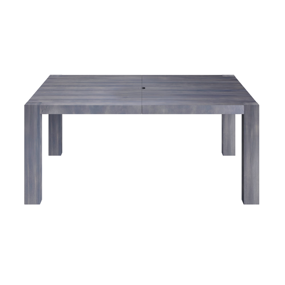 English Elm TREXM 7-Piece Patio Dining Set for 6 with 70.8" Acacia Table, Removable UV Waterproof Cushions, Gray-Beige N715P218121E