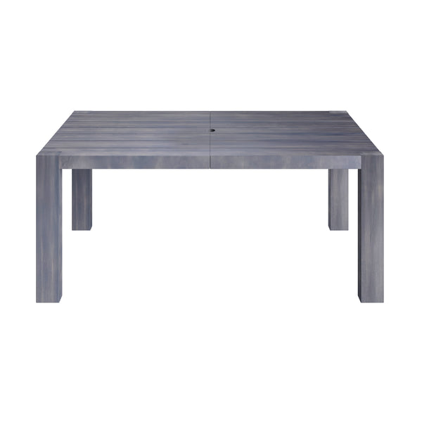 English Elm TREXM 7-Piece Patio Dining Set for 6 with 70.8" Acacia Table, Removable UV Waterproof Cushions, Gray-Beige N715P218121E