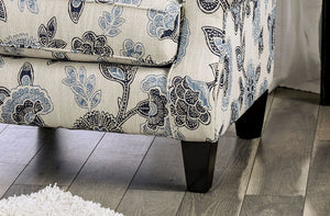 English Elm Transitional High Back Stripe Chair with Rolled Arms for Coastal Comfort and Supportive Seating Appeal Ivory 35 L x 34 W x 33 H B2741P375962