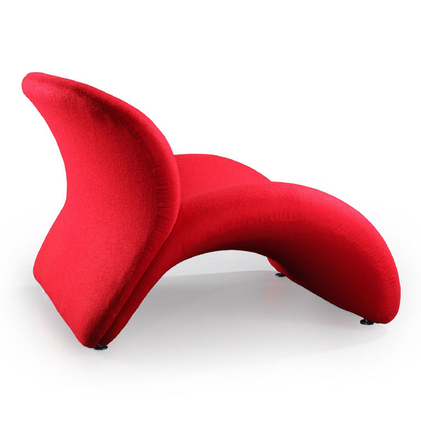 English Elm Rosebud Wool Blend Accent Chair with Geometric Metal Legs, Plush High-Density Foam and Modern Abstract Design Red B365P398029