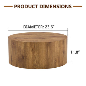 English Elm Cave Stone Patterned Mdf Round Coffee Table for Minimalist Industrial Living Rooms Wood W1151P460952