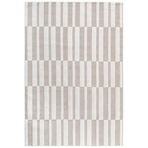English Elm Step Collection Geometric High-low Pile Polypropylene Rug for Modern Living Spaces Beige+Cream B189P448790