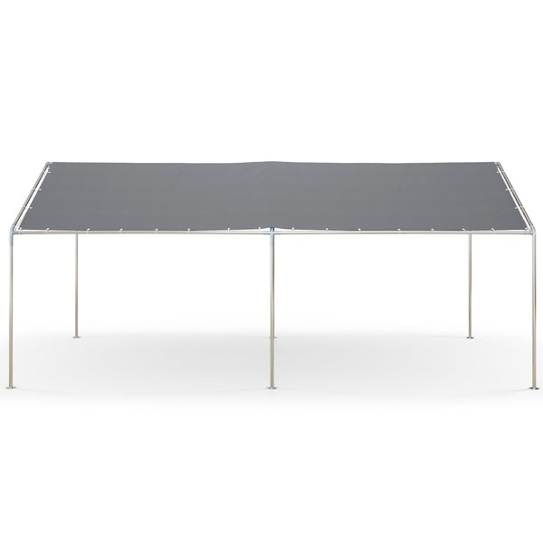 English Elm Outsunny 10x20 Foot Galvanized Steel Carport Outdoor Vehicle Canopy with Anchor Kit W2225P217044