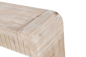 English Elm 59'' Vintage Crafted Entryway Table with Hidden Handle Drawers, Three-Dimensional Stripes, Easy Assembly, Stylish Storage for Hallway and Living Room Natural Wood Wash W1445P214058