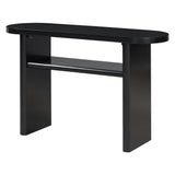 English Elm Trexm Elegant Minimalist Console Table With Rounded Edges and Sturdy Shelf Design For Entryway, Living Room(Black)