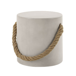 English Elm Gene Natural Finish Fiber Concrete Accent Table with Faux Concrete Top, Eco Cement Modern Charm Gray 19.7 L x 18.6 W x 18.6 H B2726P246012