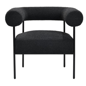 English Elm Soft Boucle Upholstered Accent Chair with Iron Legs for Modern Living Rooms B011P439048