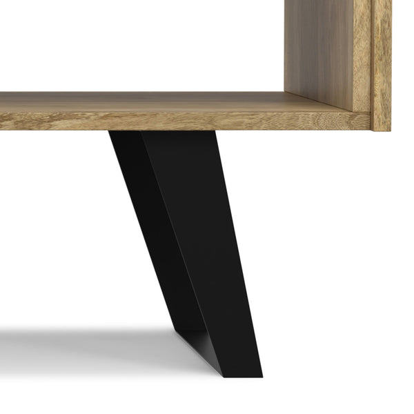 English Elm Lowry Natural Mango Wood Coffee Table with Drawers & Open Storage, Industrial Metal Legs, 48" Wide B136P203463