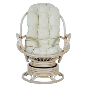 OSP Home Furnishings Lanai Rattan Swivel Rocker Linen