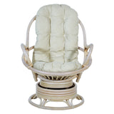 OSP Home Furnishings Lanai Rattan Swivel Rocker Linen